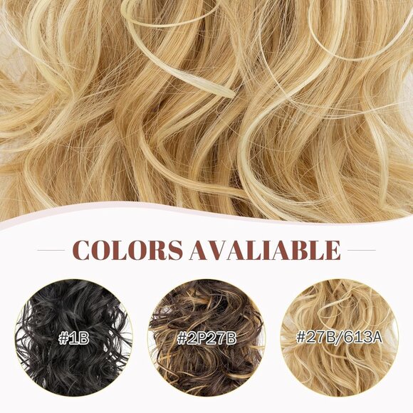 Claw Clip Ponytail Hair Extensions Synthetic Curly Wavy 24 Inch for Women - Picture 7 of 7